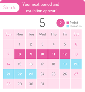 Step 4. Your next period and ovulation appear!
